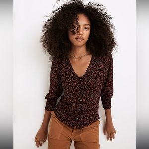 Madewell Georgette Floral Top SIZE 10